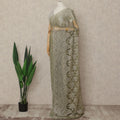 Green French Metallic Chantilly Lace Saree