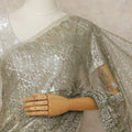 Green French Metallic Chantilly Lace Saree