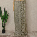 Green French Metallic Chantilly Lace Saree