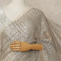 Beige French Metallic Chantilly Lace Saree