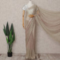 Sage Green to Rose Gold Ombre Ombre Chantilly Saree - D31688