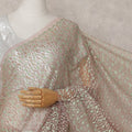 Sage Green to Rose Gold Ombre Ombre Chantilly Saree - D31688