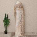 Beige Cream Ombre French Chantilly Lace Saree 5.5 Meters Length 110 Cms Width Premium Floral Lace Fabric Soft Sheer Elegant Draping Party Wear Saree Fabric France Origin-D28679 Regal Fabrics