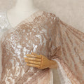 Beige Cream Ombre French Chantilly Lace Saree 5.5 Meters Length 110 Cms Width Premium Floral Lace Fabric Soft Sheer Elegant Draping Party Wear Saree Fabric France Origin-D28679 Regal Fabrics