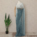 Sea Green Ivory Ombre French Chantilly Lace Saree 5.5 Meters Length 110 Cms Width Premium Floral Lace Fabric Soft Sheer Elegant Draping Party Wear Saree Fabric France Origin-D28678 Regal Fabrics