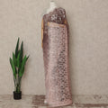 Dusty Rose Brown Ombre French Chantilly Lace Saree 5.5 Meters Length 110 Cms Width Premium Floral Lace Fabric Soft Sheer Elegant Draping Party Wear Saree Fabric France Origin-D28685 Regal Fabrics