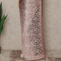 Dusty Rose Brown Ombre French Chantilly Lace Saree 5.5 Meters Length 110 Cms Width Premium Floral Lace Fabric Soft Sheer Elegant Draping Party Wear Saree Fabric France Origin-D28685 Regal Fabrics