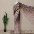 Slate Blue to Yellow Ombre Ombre Chantilly Saree - D31639