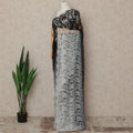 Black Grey Ombre French Chantilly Lace Saree 5.5 Meters Length 110 Cms Width Premium Floral Lace Fabric Soft Sheer Elegant Draping Party Wear Saree Fabric France Origin-D28675 Regal Fabrics