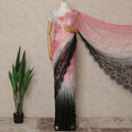 Pink Black Ombre French Chantilly Lace Saree 5.5 Meters Length 110 Cms Width Premium Floral Lace Fabric Soft Sheer Elegant Draping Party Wear Saree Fabric France Origin-D28676 Regal Fabrics