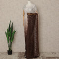 Ivory Brown Ombre French Chantilly Lace Saree 5.5 Meters Length 110 Cms Width Premium Floral Lace Fabric Soft Sheer Elegant Draping Party Wear Saree Fabric France Origin-D28677 Regal Fabrics