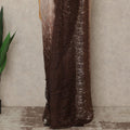 Ivory Brown Ombre French Chantilly Lace Saree 5.5 Meters Length 110 Cms Width Premium Floral Lace Fabric Soft Sheer Elegant Draping Party Wear Saree Fabric France Origin-D28677 Regal Fabrics