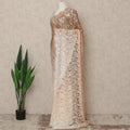 Brown Beige Ivory Ombre French Chantilly Lace Saree 5.5 Meters Length 110 Cms Width Premium Floral Lace Fabric Soft Sheer Elegant Draping Party Wear Saree Fabric France Origin-D28687 Regal Fabrics