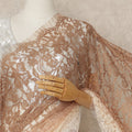 Brown Beige Ivory Ombre French Chantilly Lace Saree 5.5 Meters Length 110 Cms Width Premium Floral Lace Fabric Soft Sheer Elegant Draping Party Wear Saree Fabric France Origin-D28687 Regal Fabrics