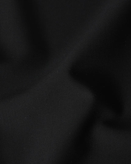 Jet Black Wool Blend Suiting Fabric 150cm