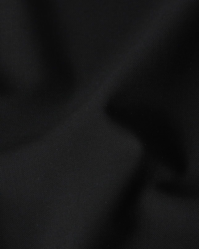 Jet Black Wool Blend Suiting Fabric 150cm