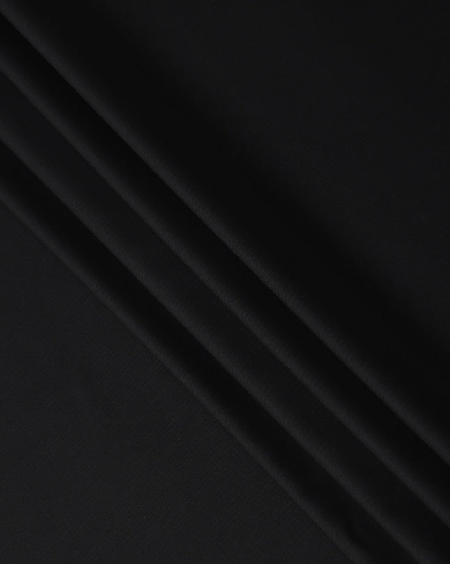 Jet Black Wool Blend Suiting Fabric 150cm