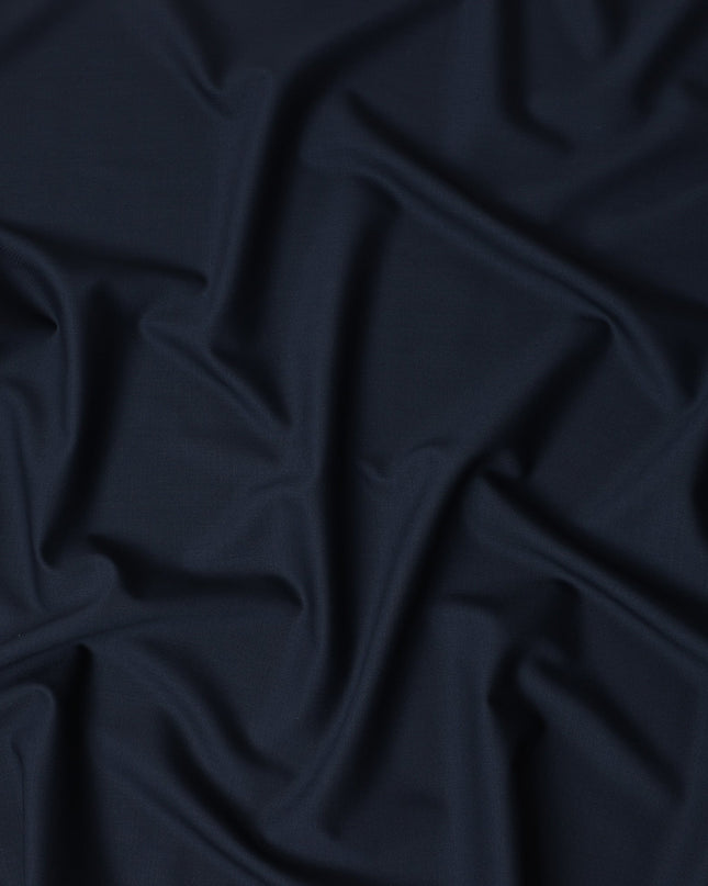 Navy Blue Premium Blended Poly Wool Suiting Fabric 150 Cm Width Durable Breathable Soft Finish Wrinkle Resistant Material For Suits Blazers Trousers Formal Tailoring Fabric Made In India-D28846 Regal Fabrics