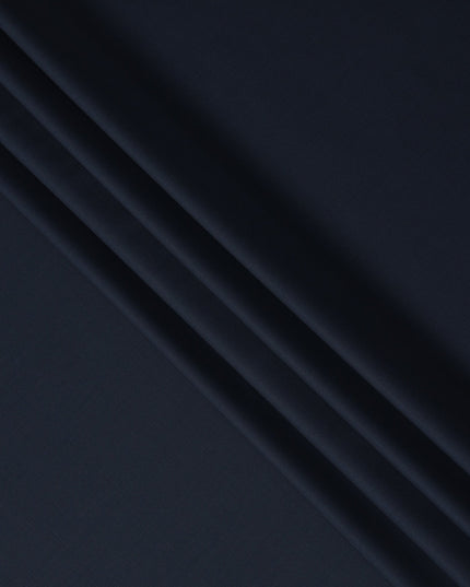 Navy Blue Premium Blended Poly Wool Suiting Fabric 150 Cm Width Durable Breathable Soft Finish Wrinkle Resistant Material For Suits Blazers Trousers Formal Tailoring Fabric Made In India-D28846 Regal Fabrics