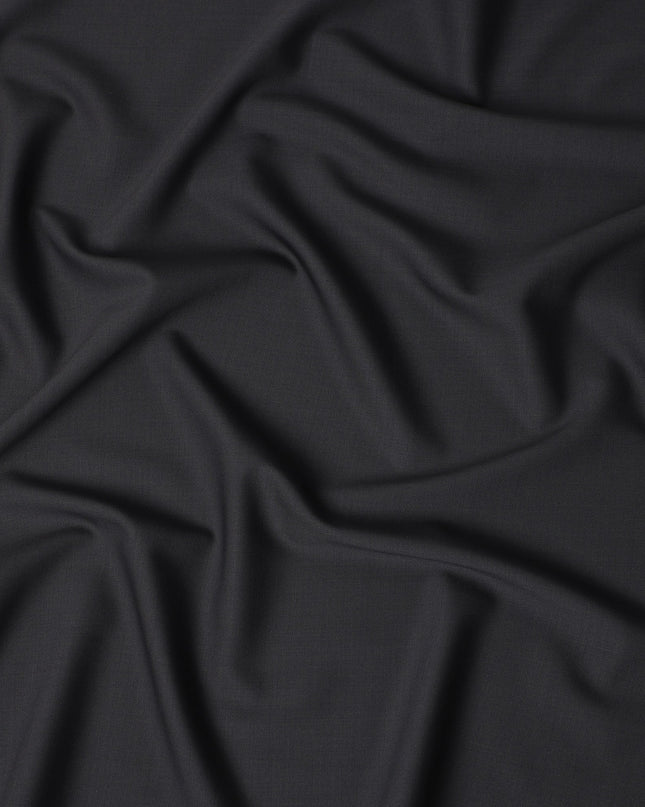 Charcoal Black Premium Blended Poly Wool Suiting Fabric 150 Cm Width Durable Breathable Soft Finish Wrinkle Resistant Material For Suits Blazers Trousers Formal Tailoring Fabric Made In India-D28847 Regal Fabrics