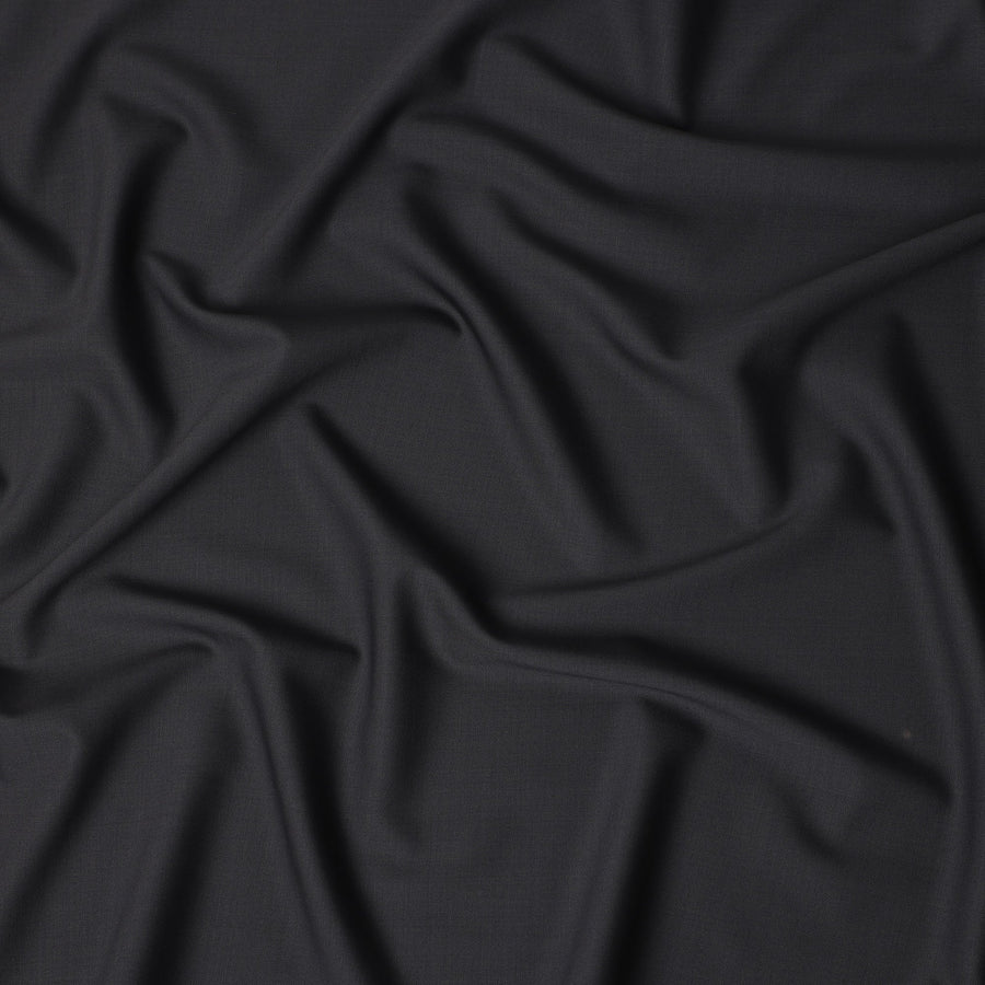 Charcoal Black Premium Blended Poly Wool Suiting Fabric 150 Cm Width Durable Breathable Soft Finish Wrinkle Resistant Material For Suits Blazers Trousers Formal Tailoring Fabric Made In India-D28847 Regal Fabrics