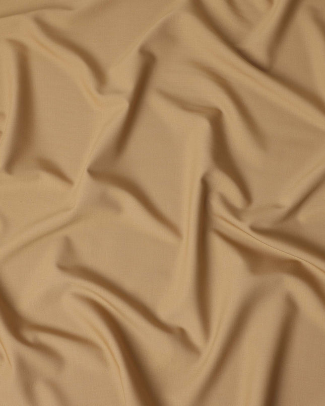 Camel Beige Premium Blended Poly Wool Suiting Fabric 150 Cm Width Durable Breathable Soft Finish Wrinkle Resistant Material For Suits Blazers Trousers Formal Tailoring Fabric Made In India-D28842 Regal Fabrics
