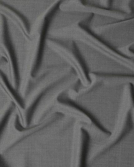 Ash Grey Premium Blended Poly Wool Suiting Fabric 150 Cm Width Durable Breathable Soft Finish Wrinkle Resistant Material For Suits Blazers Trousers Formal Tailoring Fabric Made In India-D28837 Regal Fabrics
