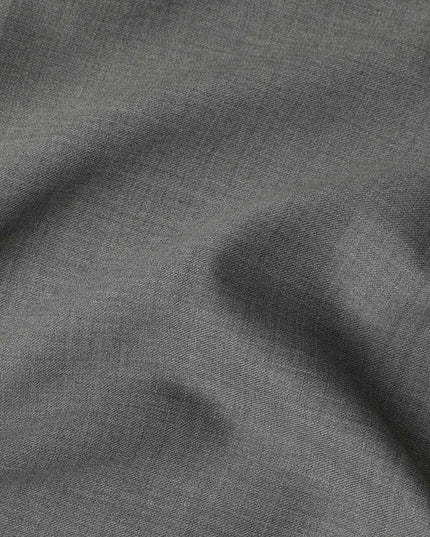 Ash Grey Premium Blended Poly Wool Suiting Fabric 150 Cm Width Durable Breathable Soft Finish Wrinkle Resistant Material For Suits Blazers Trousers Formal Tailoring Fabric Made In India-D28837 Regal Fabrics