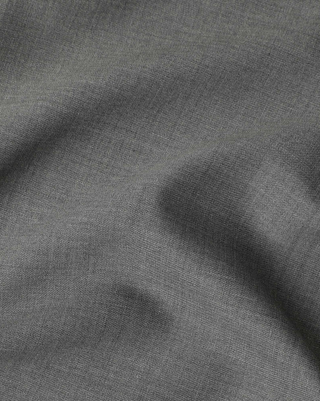 Ash Grey Premium Blended Poly Wool Suiting Fabric 150 Cm Width Durable Breathable Soft Finish Wrinkle Resistant Material For Suits Blazers Trousers Formal Tailoring Fabric Made In India-D28837 Regal Fabrics
