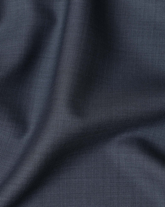 Dark Slate Blue Premium Blended Poly Wool Suiting Fabric 150 Cm Width Durable Breathable Soft Finish Wrinkle Resistant Material For Suits Blazers Trousers Formal Tailoring Fabric Made In India-D28848 Regal Fabrics