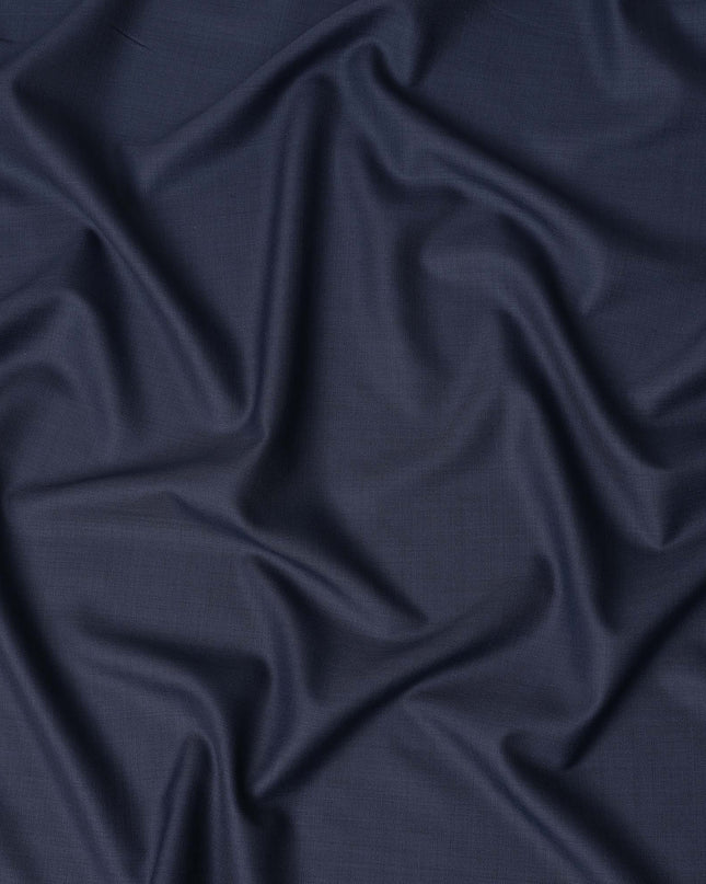 Midnight Navy Blue Premium Blended Poly Wool Suiting Fabric 150 Cm Width Durable Breathable Soft Finish Wrinkle Resistant Material For Suits Blazers Trousers Formal Tailoring Fabric Made In India-D28850 Regal Fabrics
