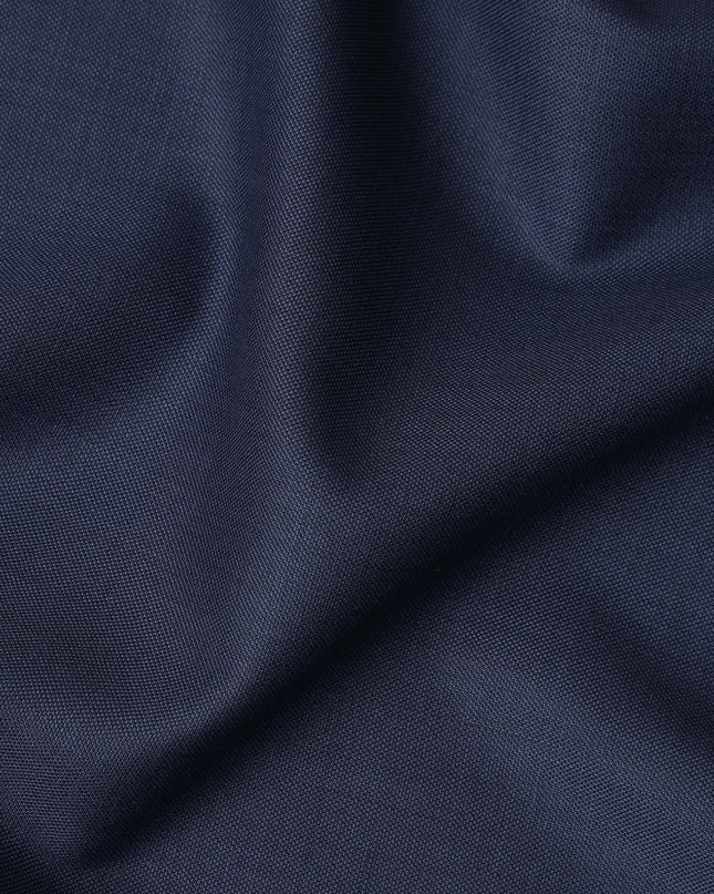 Midnight Navy Blue Premium Blended Poly Wool Suiting Fabric 150 Cm Width Durable Breathable Soft Finish Wrinkle Resistant Material For Suits Blazers Trousers Formal Tailoring Fabric Made In India-D28850 Regal Fabrics