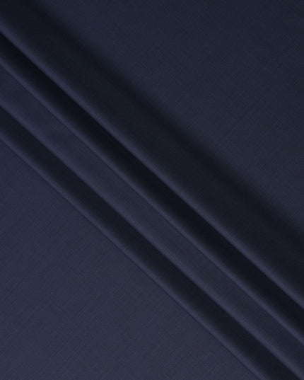 Midnight Navy Blue Premium Blended Poly Wool Suiting Fabric 150 Cm Width Durable Breathable Soft Finish Wrinkle Resistant Material For Suits Blazers Trousers Formal Tailoring Fabric Made In India-D28850 Regal Fabrics