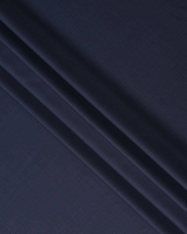 Midnight Navy Blue Premium Blended Poly Wool Suiting Fabric 150 Cm Width Durable Breathable Soft Finish Wrinkle Resistant Material For Suits Blazers Trousers Formal Tailoring Fabric Made In India-D28850 Regal Fabrics