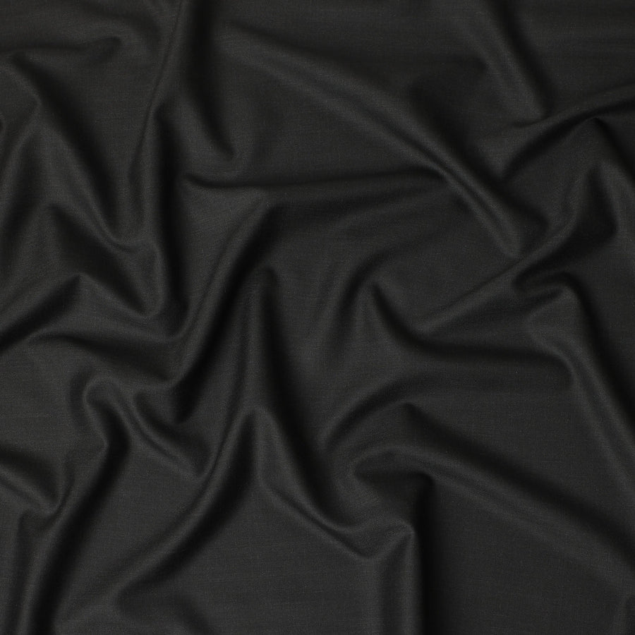 Charcoal Black Premium Blended Poly Wool Suiting Fabric 150 Cm Width Smooth Finish Durable Breathable Wrinkle Resistant Fabric For Suits Blazers Trousers Formal Wear Made In India-D28861 Regal Fabrics
