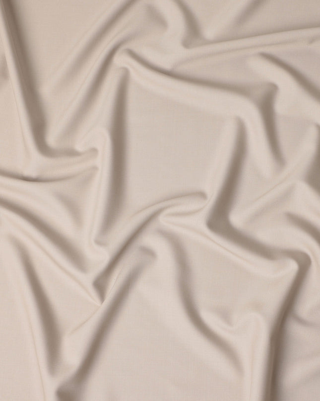 Cream Beige Premium Blended Poly Wool Suiting Fabric 150 Cm Width Durable Breathable Soft Finish Wrinkle Resistant Material For Suits Blazers Trousers Formal Tailoring Fabric Made In India-D28841 Regal Fabrics