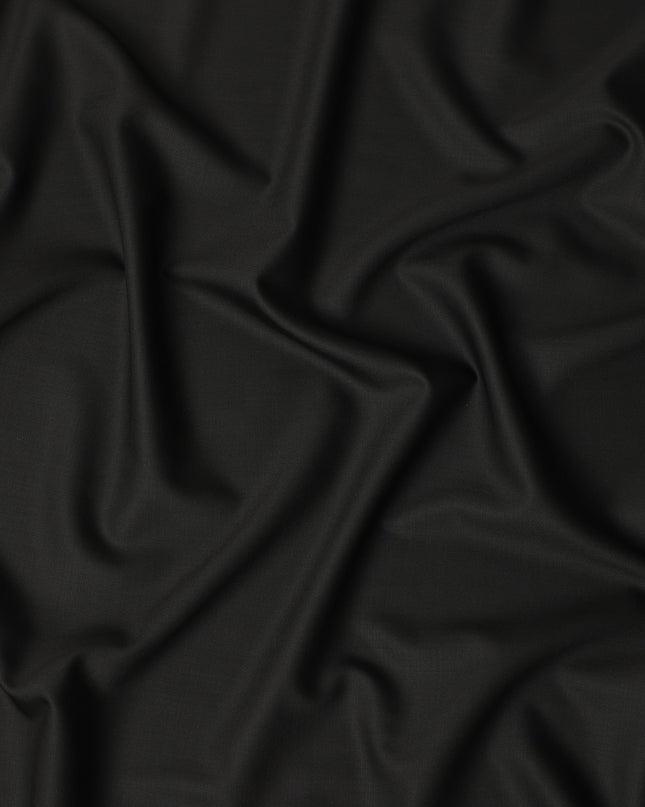 Black Premium Blended Poly Wool Suiting Fabric 150 Cm Width Durable Breathable Soft Finish Wrinkle Resistant Material For Suits Blazers Trousers Formal Tailoring Fabric Made In India-D28836 Regal Fabrics