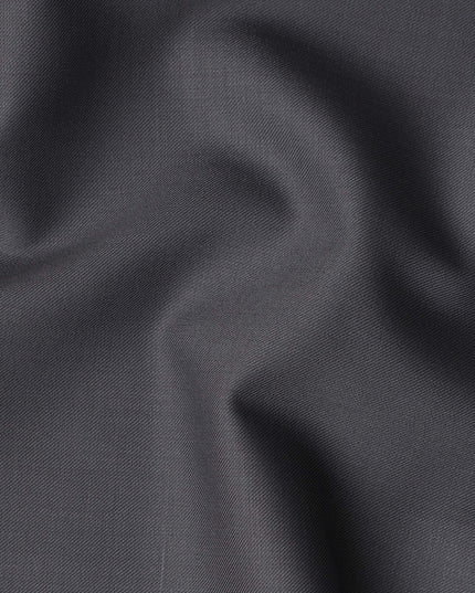 Steel Grey Premium Blended Poly Wool Suiting Fabric 150 Cm Width Durable Breathable Soft Finish Wrinkle Resistant Material For Suits Blazers Trousers Formal Tailoring Fabric Made In India-D28833 Regal Fabrics