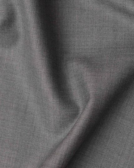 Silver Grey Premium Blended Poly Wool Suiting Fabric 150 Cm Width Durable Breathable Soft Finish Wrinkle Resistant Material For Suits Blazers Trousers Formal Tailoring Fabric Made In India-D28839 Regal Fabrics
