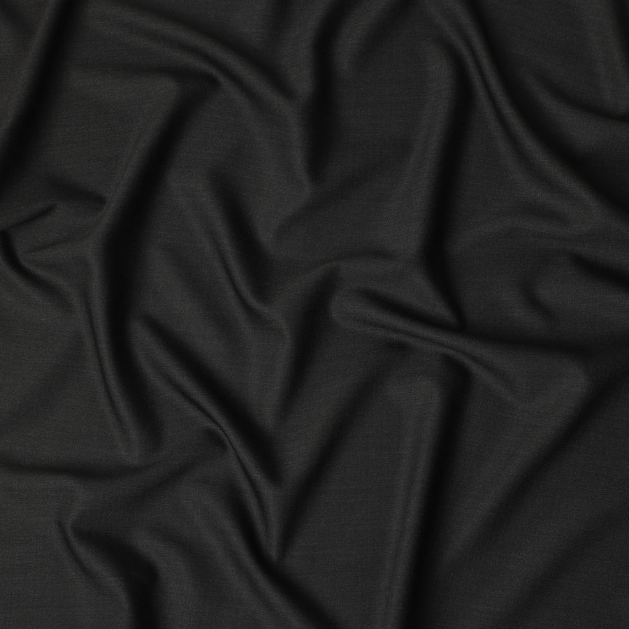 Jet Black Premium Blended Poly Wool Suiting Fabric 150 Cm Width Durable Breathable Soft Finish Wrinkle Resistant Material For Suits Blazers Trousers Formal Tailoring Fabric Made In India-D28843 Regal Fabrics