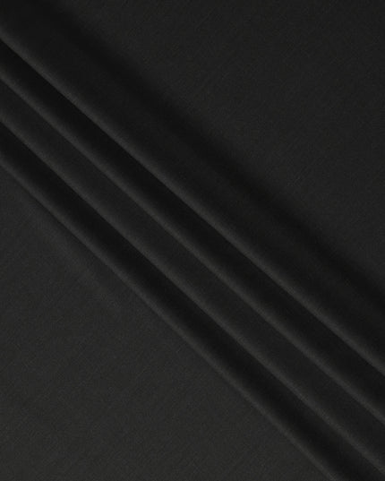 Jet Black Premium Blended Poly Wool Suiting Fabric 150 Cm Width Durable Breathable Soft Finish Wrinkle Resistant Material For Suits Blazers Trousers Formal Tailoring Fabric Made In India-D28843 Regal Fabrics