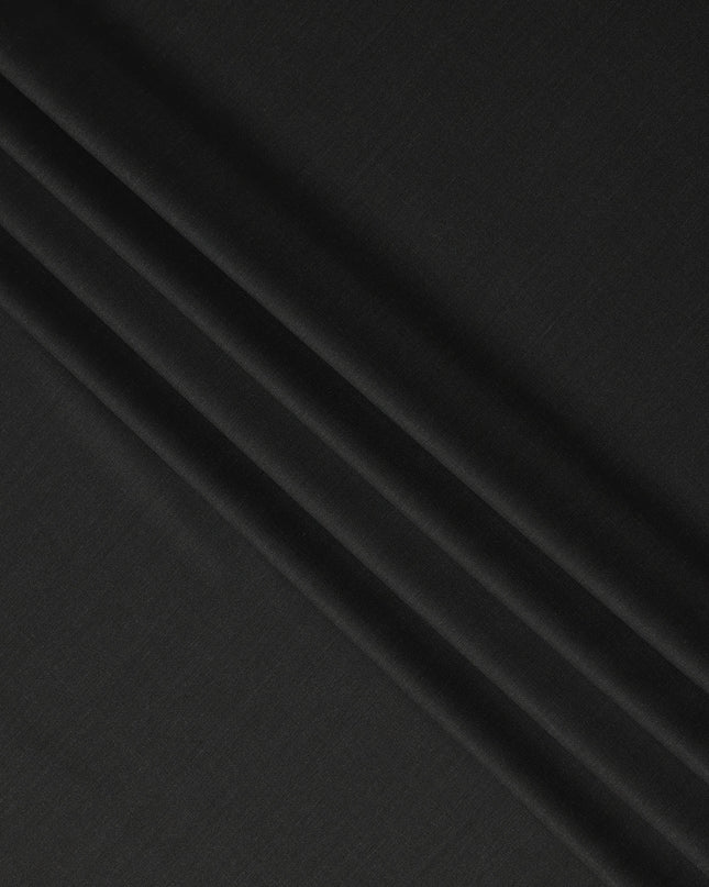Jet Black Premium Blended Poly Wool Suiting Fabric 150 Cm Width Durable Breathable Soft Finish Wrinkle Resistant Material For Suits Blazers Trousers Formal Tailoring Fabric Made In India-D28843 Regal Fabrics