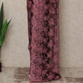 Rose Pink Black Ombre French Chantilly Lace Saree 5.5 Meters Length 110 Cms Width Premium Floral Lace Fabric Soft Sheer Elegant Draping Party Wear Saree Fabric France Origin-D28693 Regal Fabrics