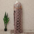 Dusty Rose Brown French Chantilly Lace Saree 5.5 Meters Length 110 Cms Width Premium Floral Lace Fabric Soft Sheer Elegant Draping Saree France-D28699 Regal Fabrics