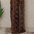 Rust Brown Black French Chantilly Lace Saree 5.5 Meters Length 110 Cms Width Premium Floral Lace Fabric Soft Sheer Elegant Draping Party Wear Saree Fabric France Origin-D28695 Regal Fabrics