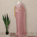 Blush Pink French Chantilly Saree Lace Elegant Floral Net Design 5.5 Mtrs Length 110 Cms Width Premium Soft Sheer Fabric France Origin-D28938 Regal Fabrics