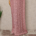 Blush Pink French Chantilly Saree Lace Elegant Floral Net Design 5.5 Mtrs Length 110 Cms Width Premium Soft Sheer Fabric France Origin-D28938 Regal Fabrics