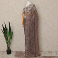 Taupe Brown French Chantilly Saree Lace Elegant Floral Net Design 5.5 Mtrs Length 110 Cms Width Premium Soft Sheer Fabric France Origin-D28939 Regal Fabrics