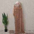 Cinnamon Brown French Chantilly Lace Saree 5.5m