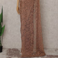 Cinnamon Brown French Chantilly Lace Saree 5.5m